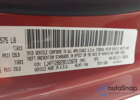 2009 Jeep Patriot Sport из США, поврежденный, VIN 1J4FF28B29D123678